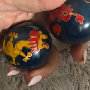 Set of Boading Meditation Chinese health Balls Dragon & Phoenix Design unisex